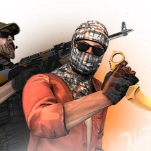 Funny picture of a terrorist with a knife on the avatar of Standoff 2