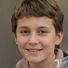 Photo of a boy on a gray background for a profile 50 x 50 pixels
