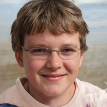 Retrato de um menino com foto de óculos
