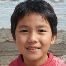 Foto de um menino asiático na rua