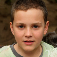 Photo of a brunet boy with short hair