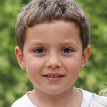 Photo of a little boy with short hair