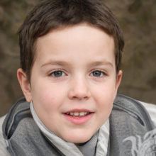 Photo of a little boy for registration