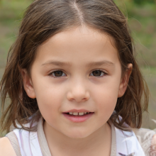 Face of a little girl 6 years old photo