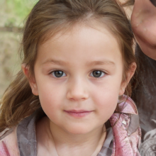 Girl face portrait for registration