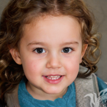 Retrato de cara de niña creado por red neuronal