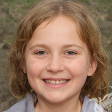 Retrato de descarga de cara de niña de 12 años