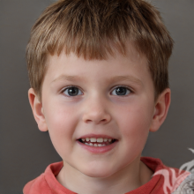 Скачать фейковый портрет улыбающегося маленького мальчика для LinkedIn