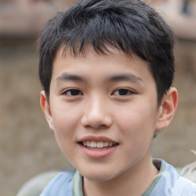 Download fake portrait of a cute asian boy for social networks