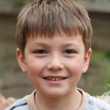 Fake portrait of a little happy boy for Vkontakte