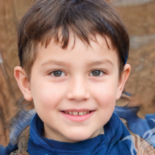 Retrato falso de um menino feliz e fofo para o site