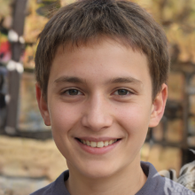 Gefälschtes Gesicht eines glücklichen Jungen für TikTok auf Meragor.com