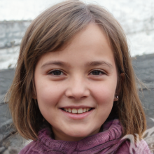 El rostro de una niña rusa en una página
