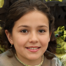 Rostro de una niña con cabello oscuro en un avatar