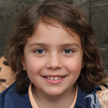Das Gesicht eines kleinen Mädchens, das von einem neuronalen Netzwerk erstellt wurde
