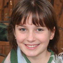 O rosto de uma garota sorridente em um avatar