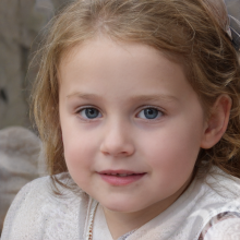 Little girl face photo for registration