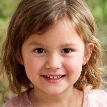Das Gesicht eines kleinen Mädchens, um einen Avatar zu entwickeln