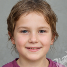 Foto de rostro de niña para documentos de 8 años