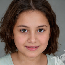 Foto de rostro de niña para documentos de 10 años