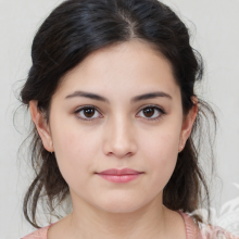 Girl's face photo for documents 14 years old