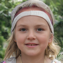 Gesicht eines kleinen Mädchens zur Registrierung mit blonden Haaren