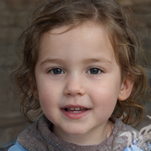 Beaux visages de filles de 3 ans sur avatar