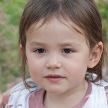 Foto de rosto de menina de 2 anos