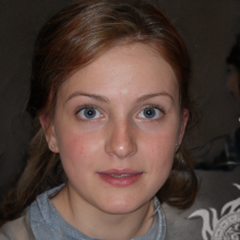 O rosto da garota no avatar do site