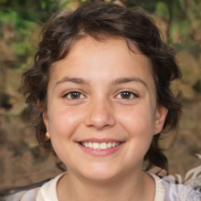 Smiling girl with short hair