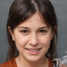 Gesicht eines kanadischen Mädchens auf Avatar 16 Jahre alt