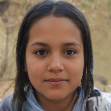 Gesicht eines indischen Mädchens 8 Jahre alt