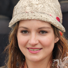 Rostro femenino con estilo en un sombrero