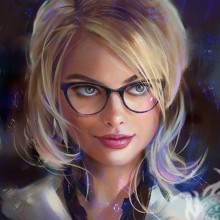 Fille blonde avec des lunettes photo sur avatar