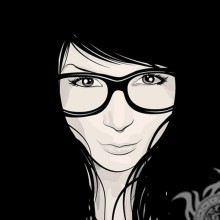 Bw avatar with a girl with glasses