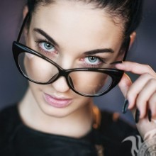 Girl in glasses with beautiful eyes for icon