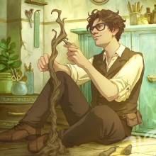 Art picture with a man in glasses for avatar