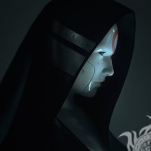 Dans le capot et masque sur l'avatar