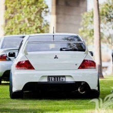 Download photo two stylish white Mitsubishi