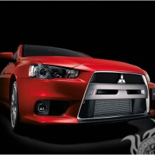 Download photo luxurious red Mitsubishi on your profile picture