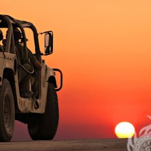 Free download photo of military vehicle at sunset