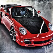 Photo sur votre photo de profil YouTube d'une Porsche rouge brillant