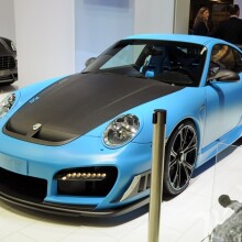 Photo sur l'avatar pour Instagram de luxe Porsche bleue téléchargement gratuit