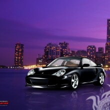 Photo sur la photo de profil d'une Porsche noire à vapeur cool