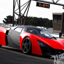 Download cool sports black and red car on your avatar free photo