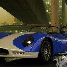 En el avatar de la niña, un automóvil deportivo blanco-azul