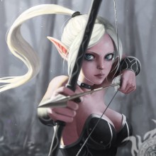 Chica elfa con imagen de arco para avatar