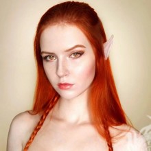Девушка эльф с рыжими волосами на аву