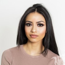 Asian brunette with beautiful makeup