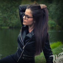 Brunette in nature for icon in VK